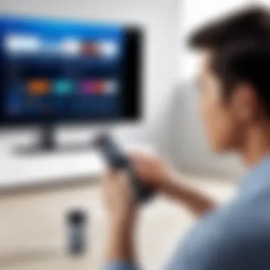 Usability of Samsung Remotes User interacting with a Samsung remote demonstrating usability