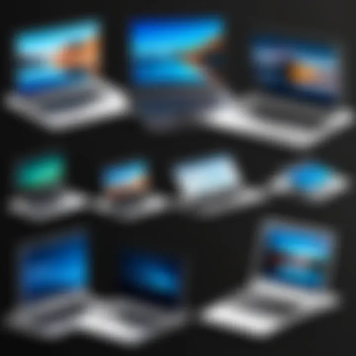 Diagram illustrating various types of expandable laptop monitors available in the market