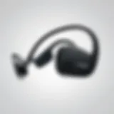 Close-up view of AfterShokz Trekz Air headphones showcasing their unique design and features.