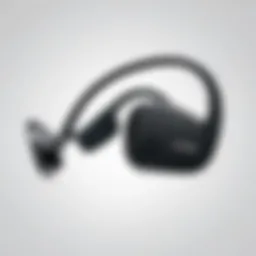 Close-up view of AfterShokz Trekz Air headphones showcasing their unique design and features.