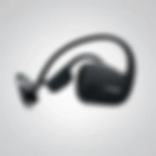 Close-up view of AfterShokz Trekz Air headphones showcasing their unique design and features.