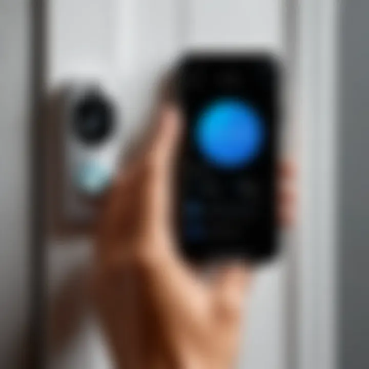 User interacting with the Ring doorbell app