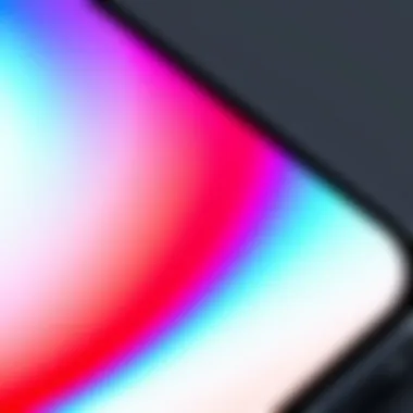 Close-up of Apple XR display