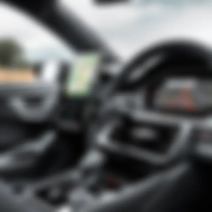 Demonstrating enhanced driver safety with an Audi phone holder in use