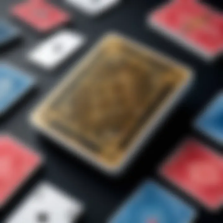A visually striking card game setup