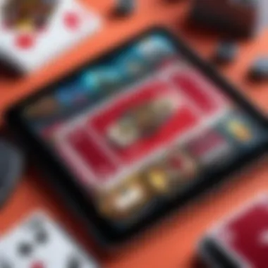 Digital representation of card games on a tablet