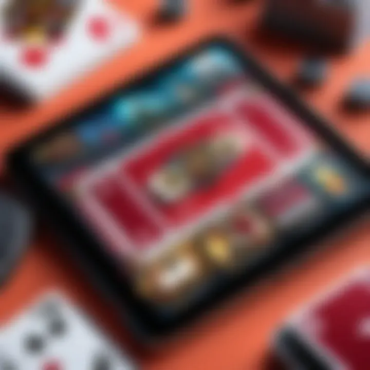 Digital representation of card games on a tablet