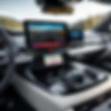 Different types of car mounts displayed in a modern vehicle