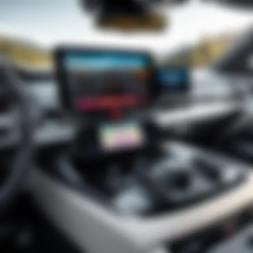 Different types of car mounts displayed in a modern vehicle