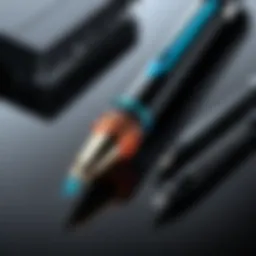 A detailed view of a connector pen showcasing its unique design and features.