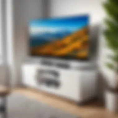 Optimizing Space with Corner TV Stands Corner TV stand on wheels in a cozy, compact living space.