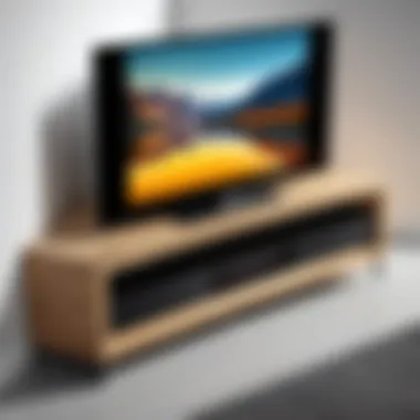 Functional corner TV stand showcasing adjustable shelf features.