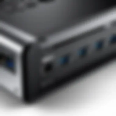 Variety of Connectivity Options Close-up of the connectivity ports available on the Dell Multi-Monitor Docking Station.