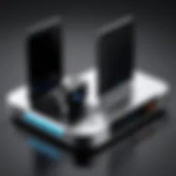 A sleek dual docking station connecting multiple devices seamlessly.