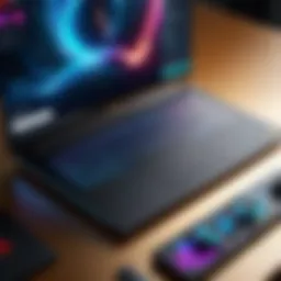 A visually stunning gaming laptop showcasing its features