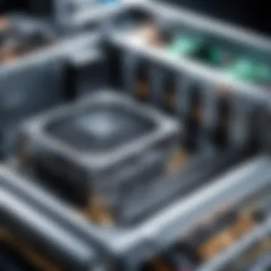 High-performance GPU mining rig in action High-performance GPU mining rig