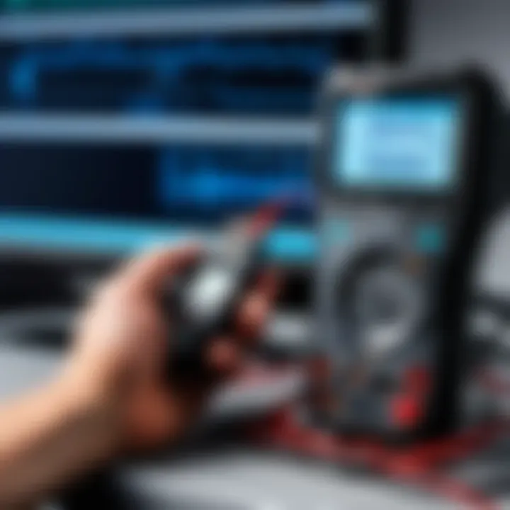 Hioki digital multimeter in a professional environment