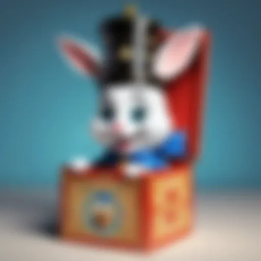 A whimsical depiction of a Jack in the Box toy, symbolizing childhood nostalgia