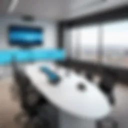 Advanced teleconference setup featuring Logitech technology