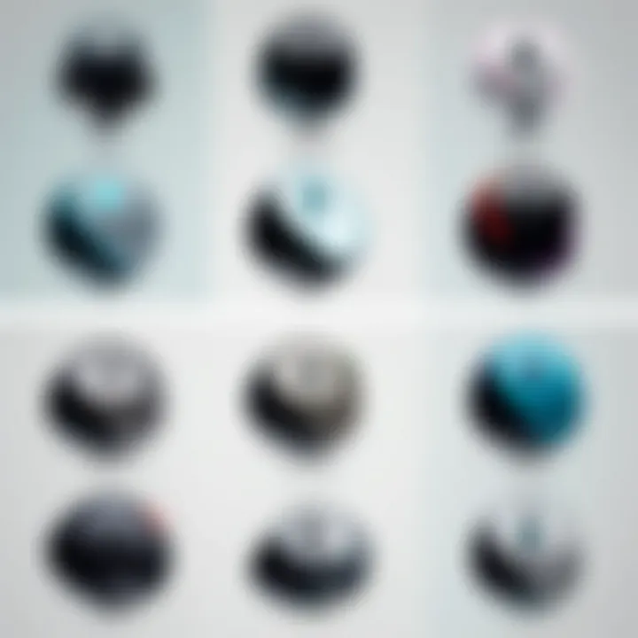Comparison chart illustrating different Logitech trackball models and features
