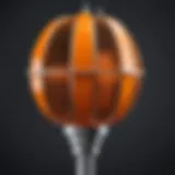 Close-up view of the Orange CB antenna showcasing its unique design and build quality.