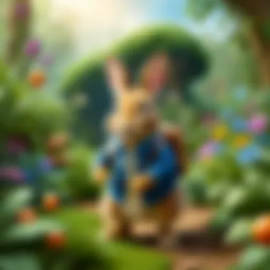 Peter Rabbit's Enchanted World An illustration of Peter Rabbit in a lush garden, representing adventure and imagination