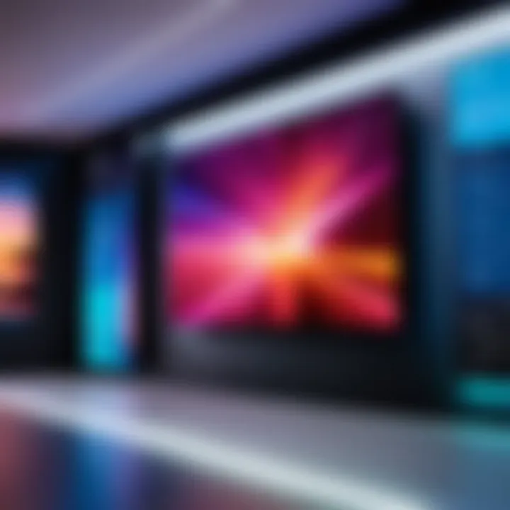 Close-up of Philips video wall technology with technical specifications