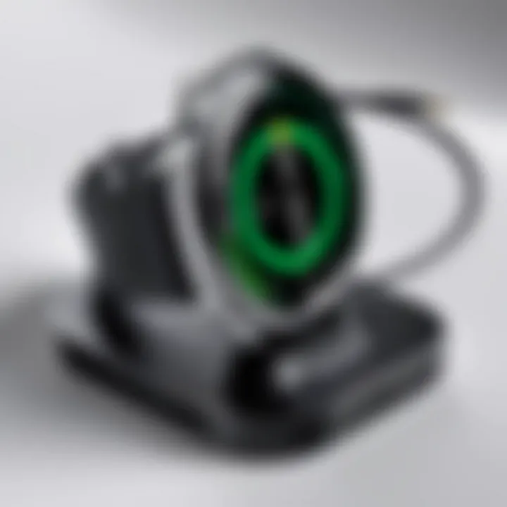 Close-up view of the Samsung Galaxy Watch Charger Stand features