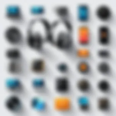 Diverse Applications of Listening Devices Illustration of various spy listening devices with different applications