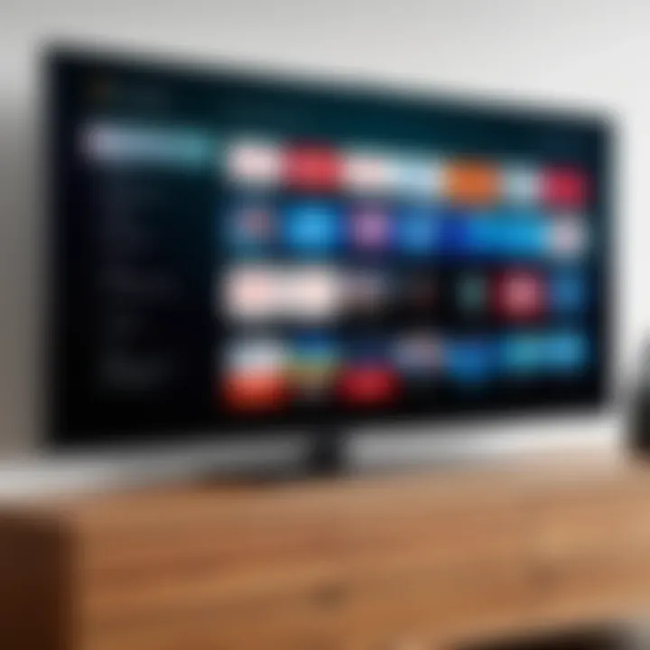 User navigating media options on a smart TV