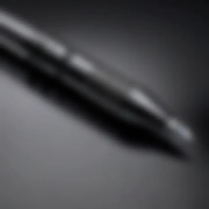 Close-up view of a Staples engraved pen highlighting the quality of materials used