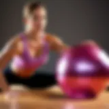 A person performing a Pilates exercise using toning balls for enhanced core stability.