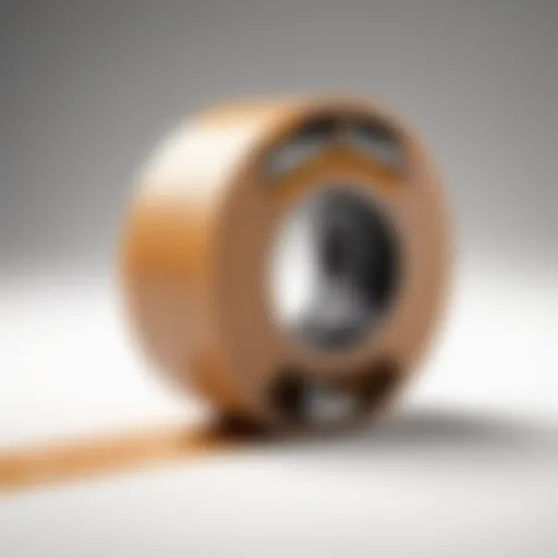 Close-up view of tan Gorilla Tape roll showcasing its texture and durability
