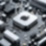 Detailed view of an Apple logic board showcasing its architecture.
