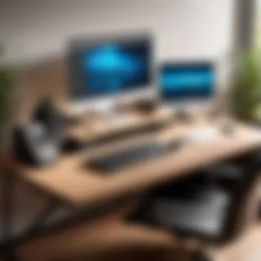 Tech Integration in Baxton Studio Desk Workspace Functional workspace setup featuring Baxton Studio desk with tech integration