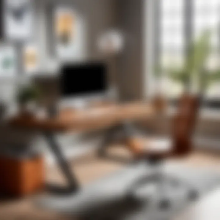 Stylish Baxton Studio desk in a contemporary home office environment