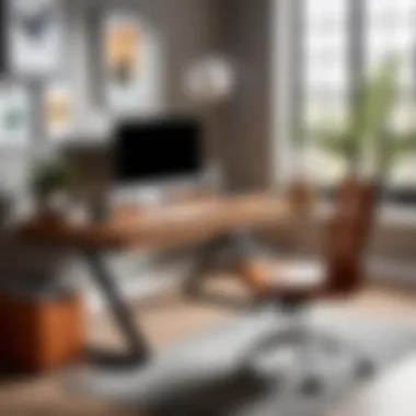 Stylish Home Office with Baxton Studio Desk Stylish Baxton Studio desk in a contemporary home office environment