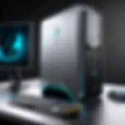Sleek and modern design of Alienware desktop showcasing its premium build quality