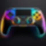 A sleek phone gamepad showcasing its ergonomic design and vibrant colors.