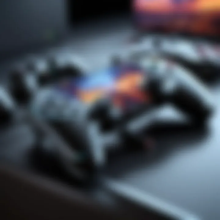 An engaging setup showcasing a phone connected to a gamepad, emphasizing gaming in progress.