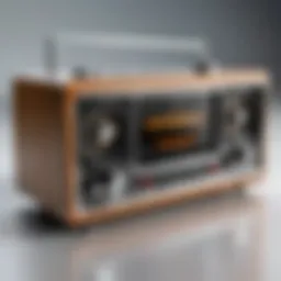 A vintage AM FM radio showcasing its robust design and features.
