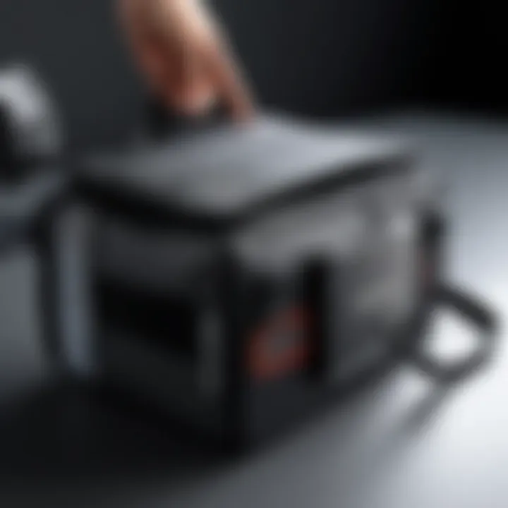 FilmGuard bag in use during a film shoot, demonstrating its practicality