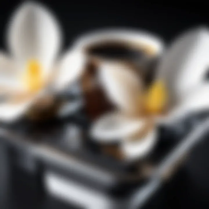 Close-up of materials used in magnolia coffee cup holder