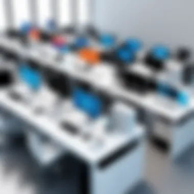 A diverse range of lap work stations catering to different user needs