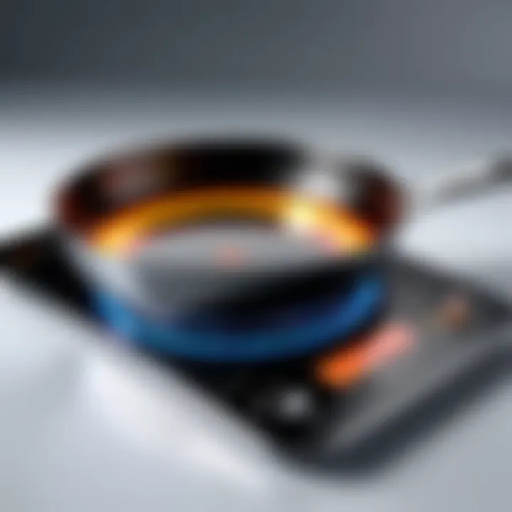 Oster frying pan in action on a stovetop, demonstrating its heat distribution and performance