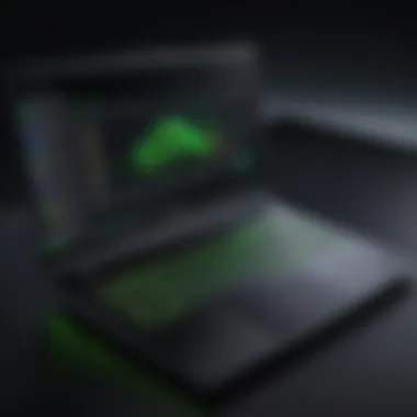 High-performance specifications of the Razer work laptop displayed on the screen