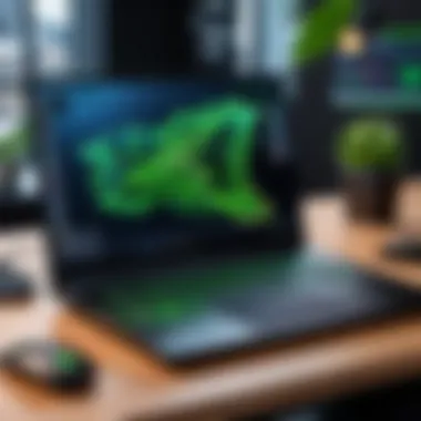 Razer work laptop in a professional workspace setup