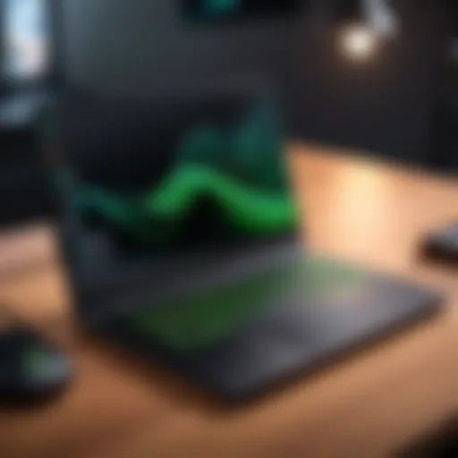 Sleek design of the Razer work laptop showcasing its premium build quality