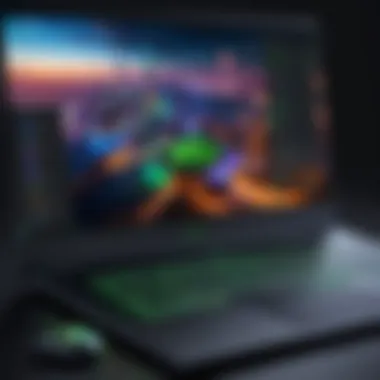 User interface of the software integration on the Razer work laptop