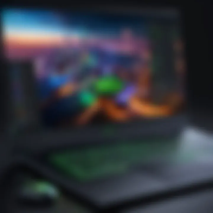 User interface of the software integration on the Razer work laptop